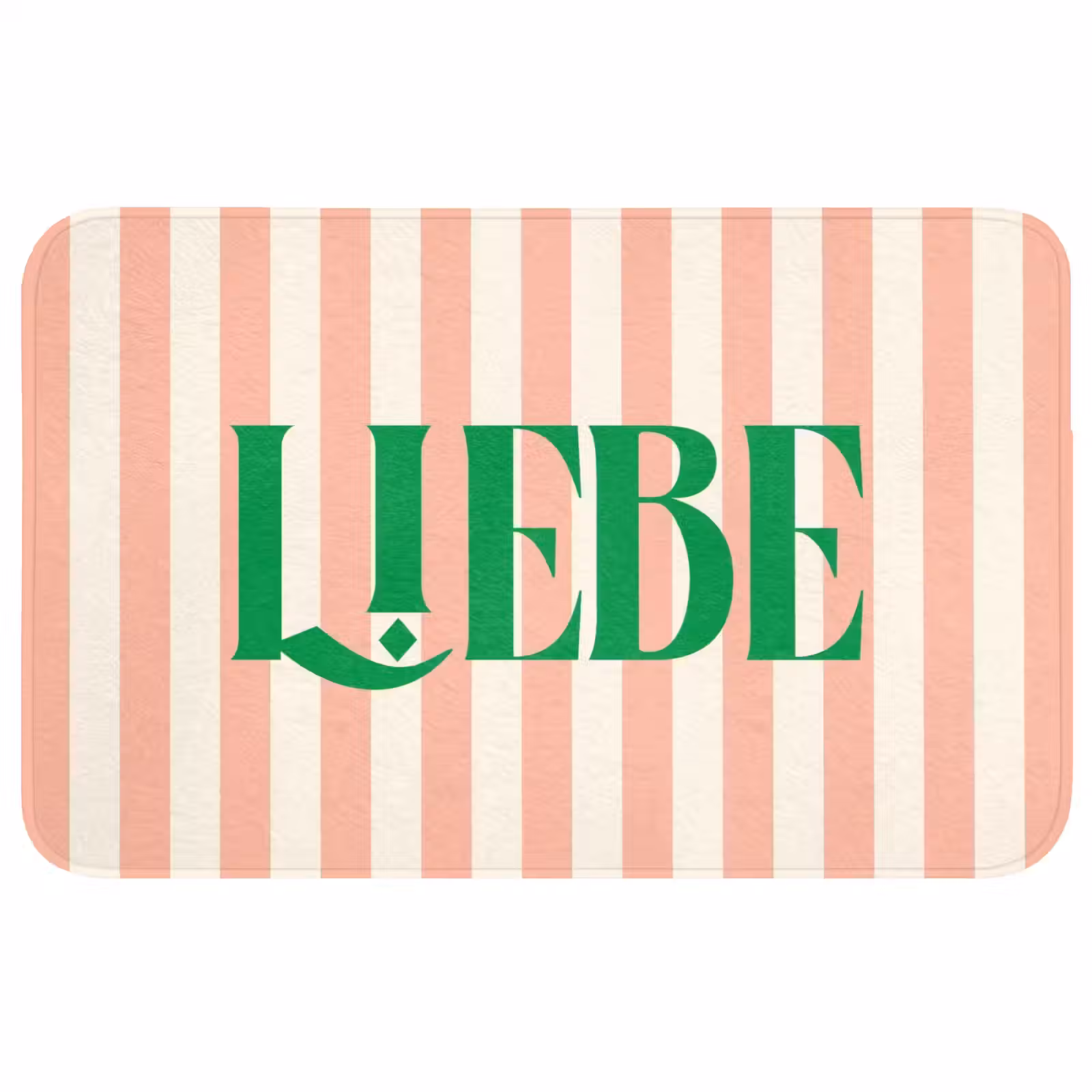 Wc Mat - Zachtroze - Groen - Strepen - Liebe — 1