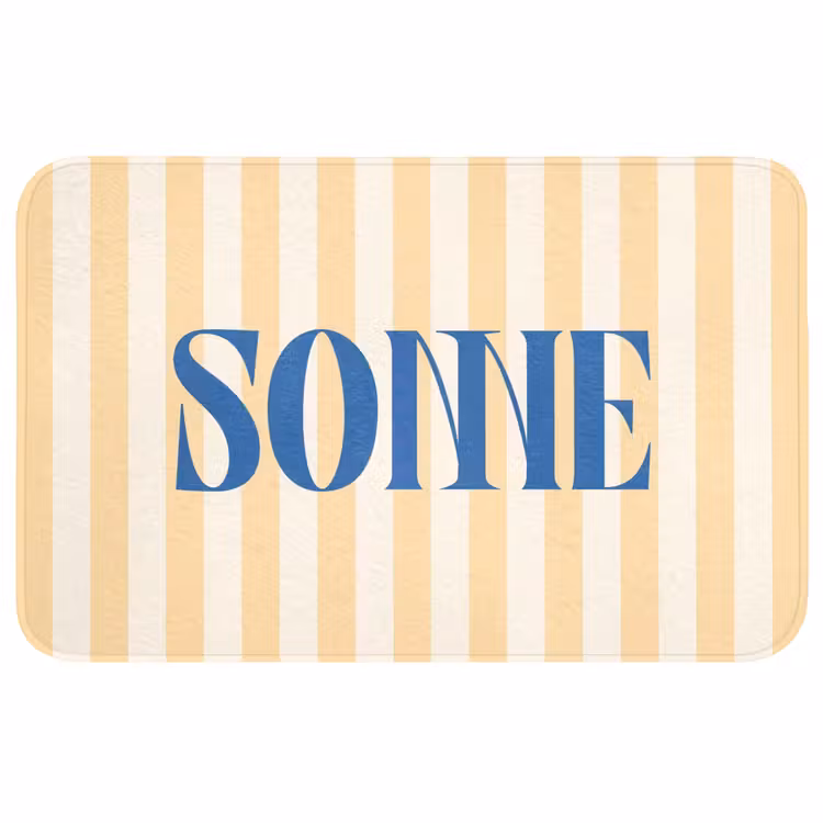 Wc Mat - Blauw - Geel - Strepen - Sonne — 1