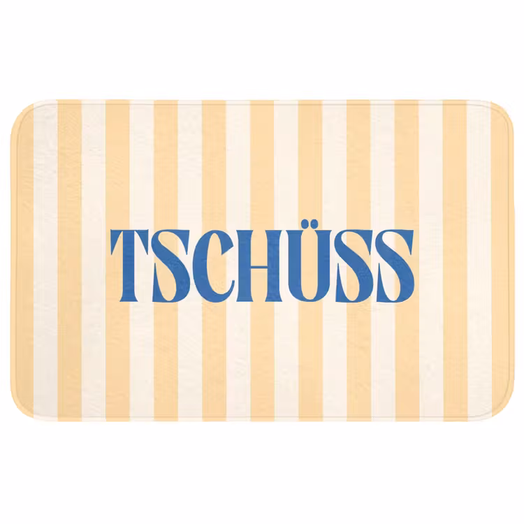 Wc Mat - Blauw - Geel - Strepen - Tschüss — 1