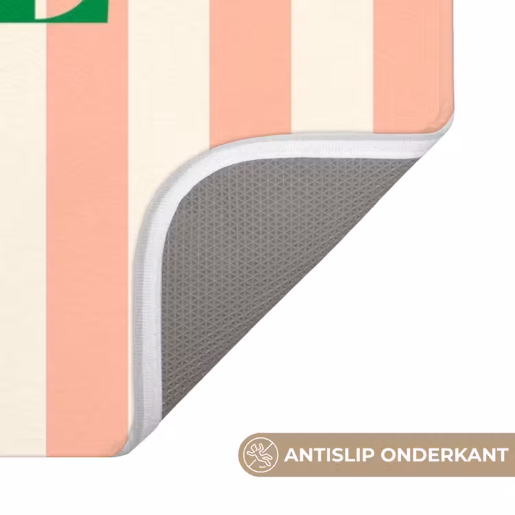 Wc Mat - Zachtroze - Groen- Strepen - Believe — 3