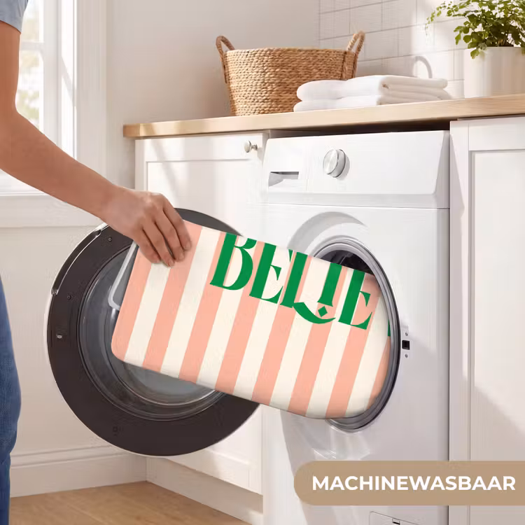 Wc Mat - Zachtroze - Groen- Strepen - Believe — 5