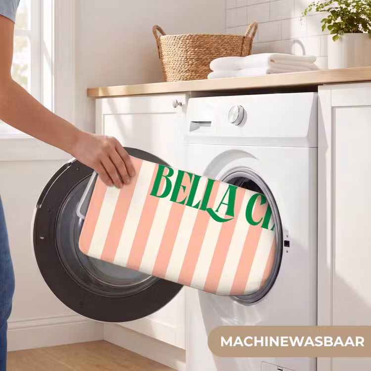 Wc Mat - Zachtroze - Groen- Strepen - Bella Ciao — 5