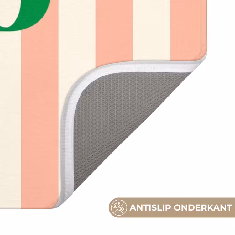 Wc Mat - Zachtroze - Groen- Strepen - Besos — 3