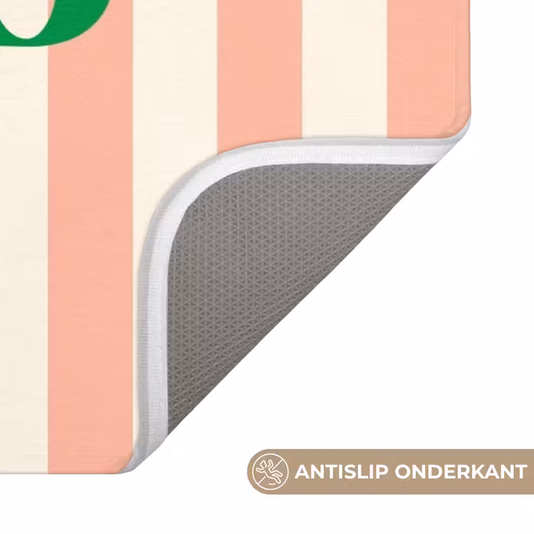 Wc Mat - Zachtroze - Groen - Strepen - Cheers — 3
