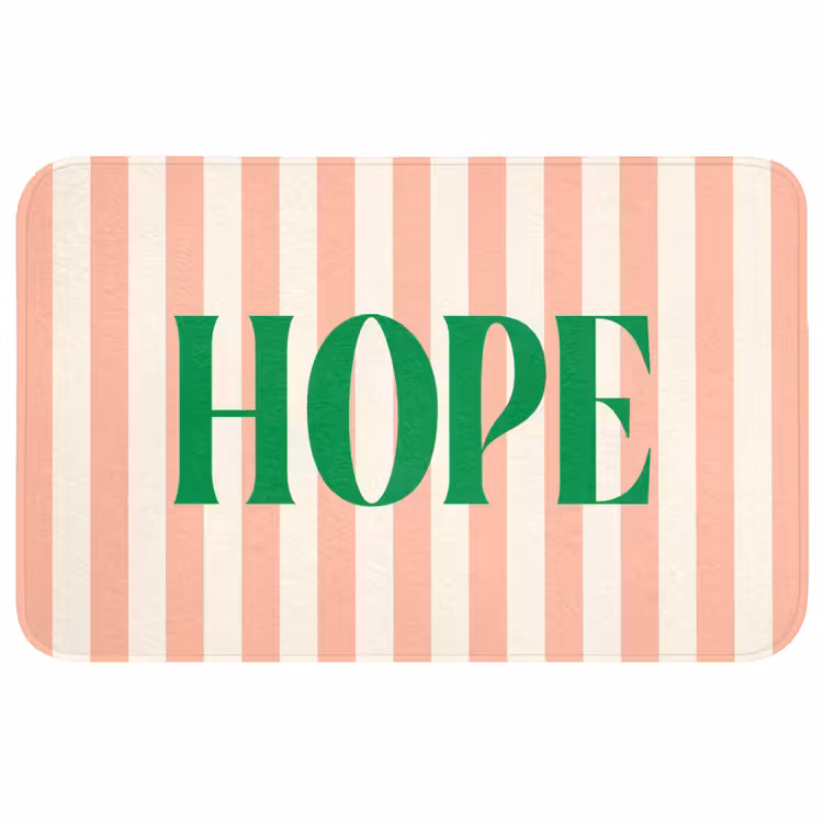 Wc Mat - Zachtroze - Groen - Strepen - Hope — 1
