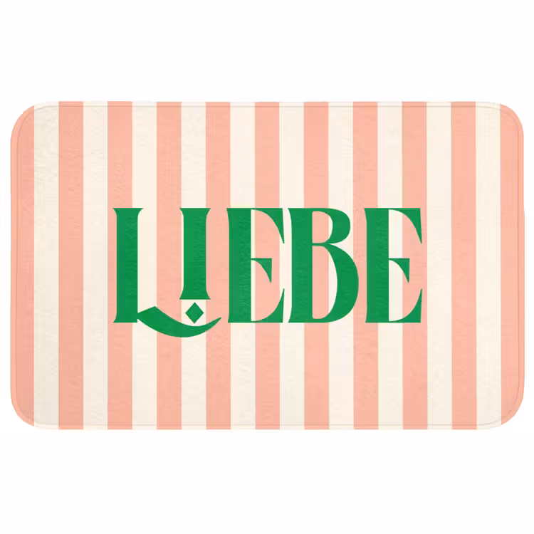 Wc Mat - Zachtroze - Groen - Strepen - Liebe — 1