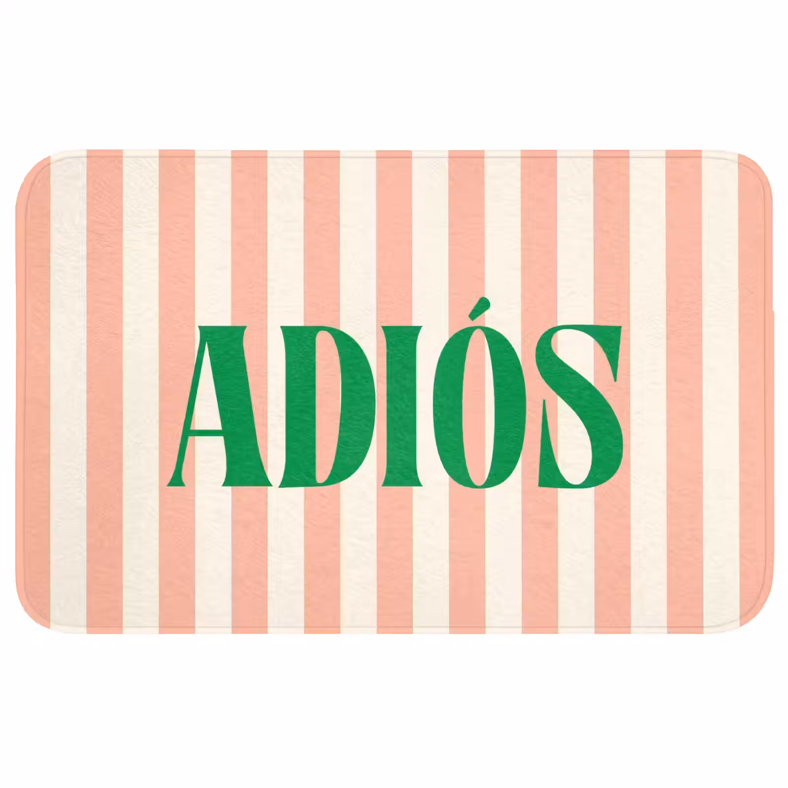 Wc Mat - Zachtroze - Groen - Strepen - Adiós — 1
