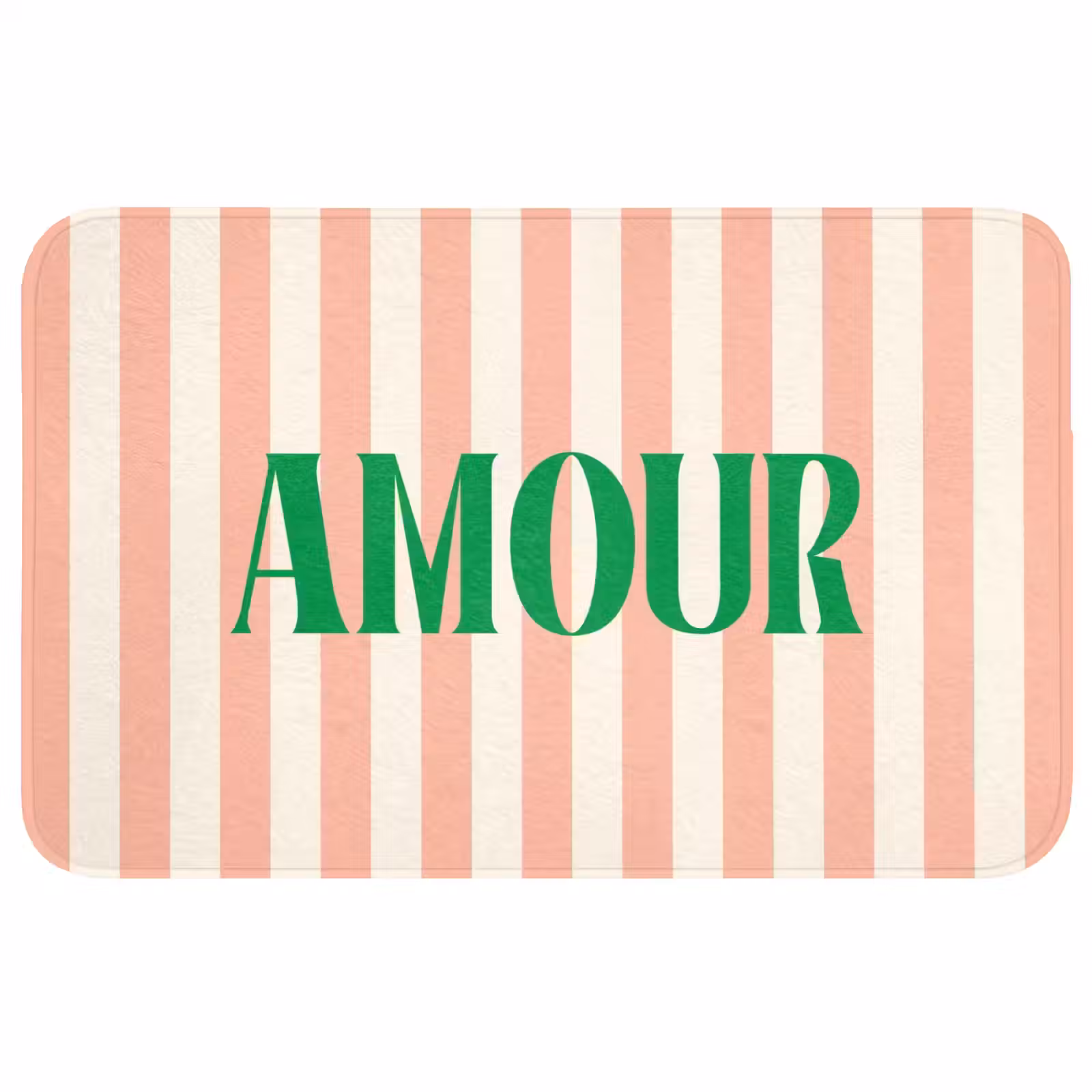 Wc Mat - Zachtroze - Groen - Strepen - Amour — 1