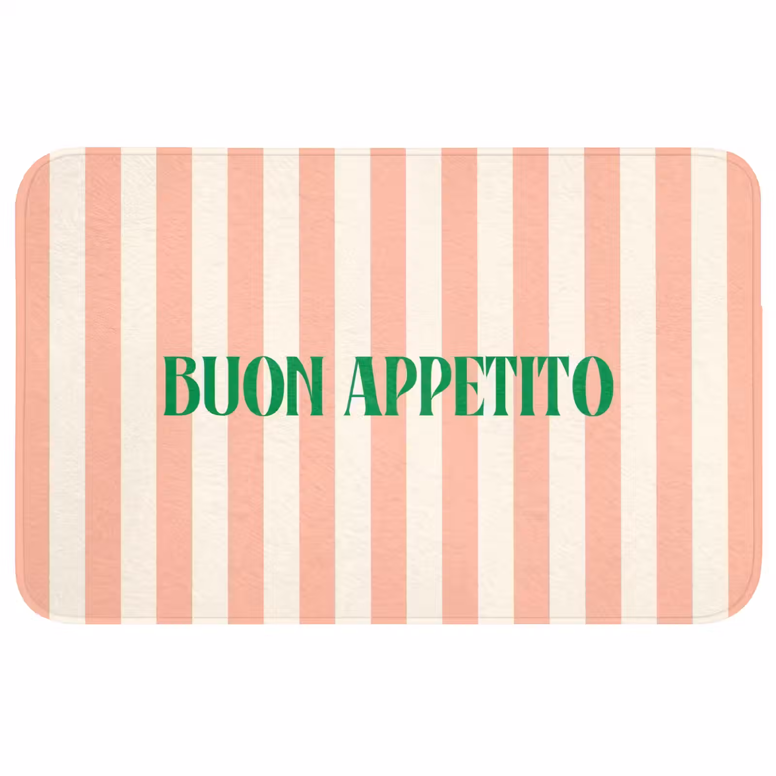 Wc Mat - Zachtroze - Groen - Strepen - Buon Appetito — 1