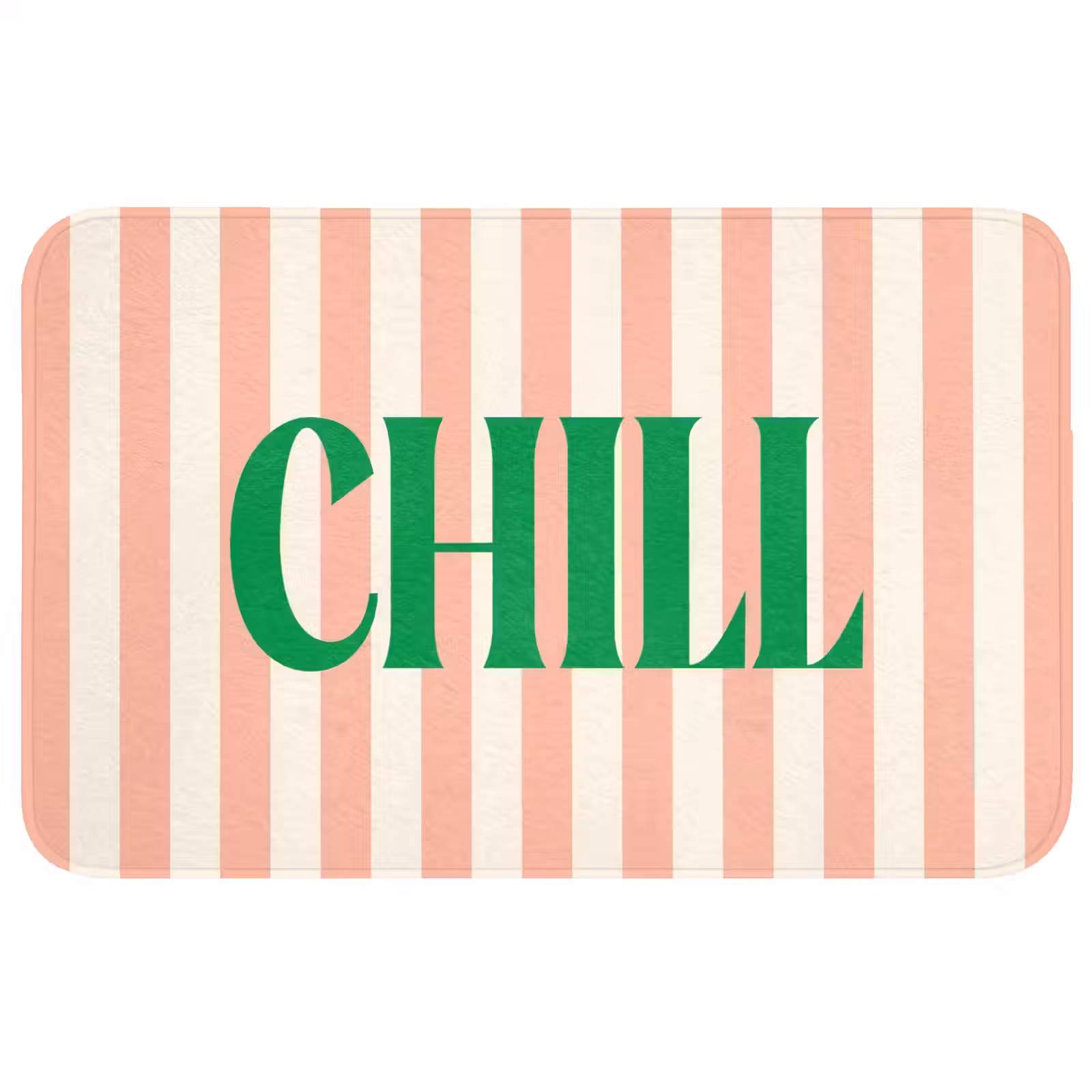 Wc Mat - Zachtroze - Groen - Strepen - Chill — 1