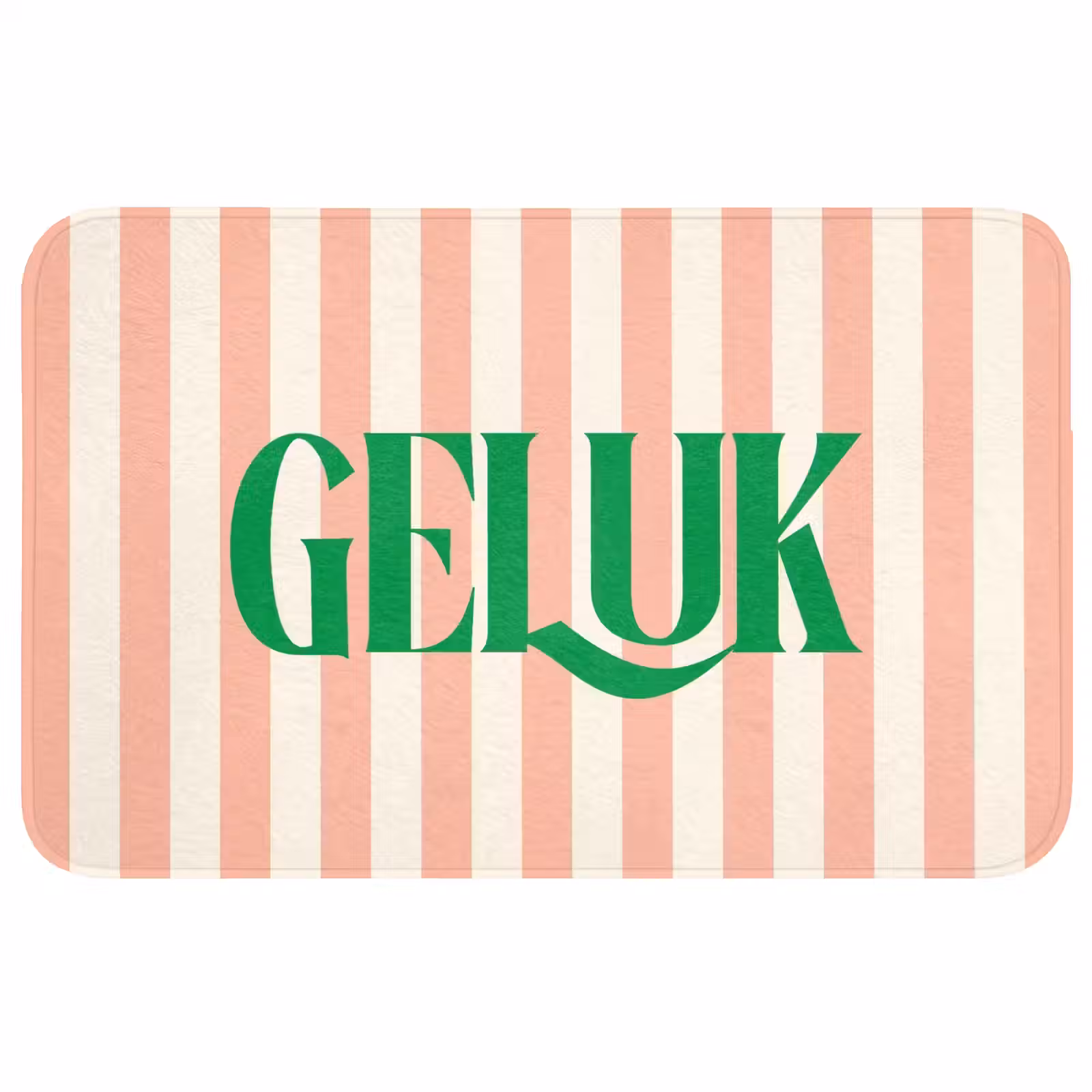 Wc Mat - Zachtroze - Groen - Strepen - Geluk — 1