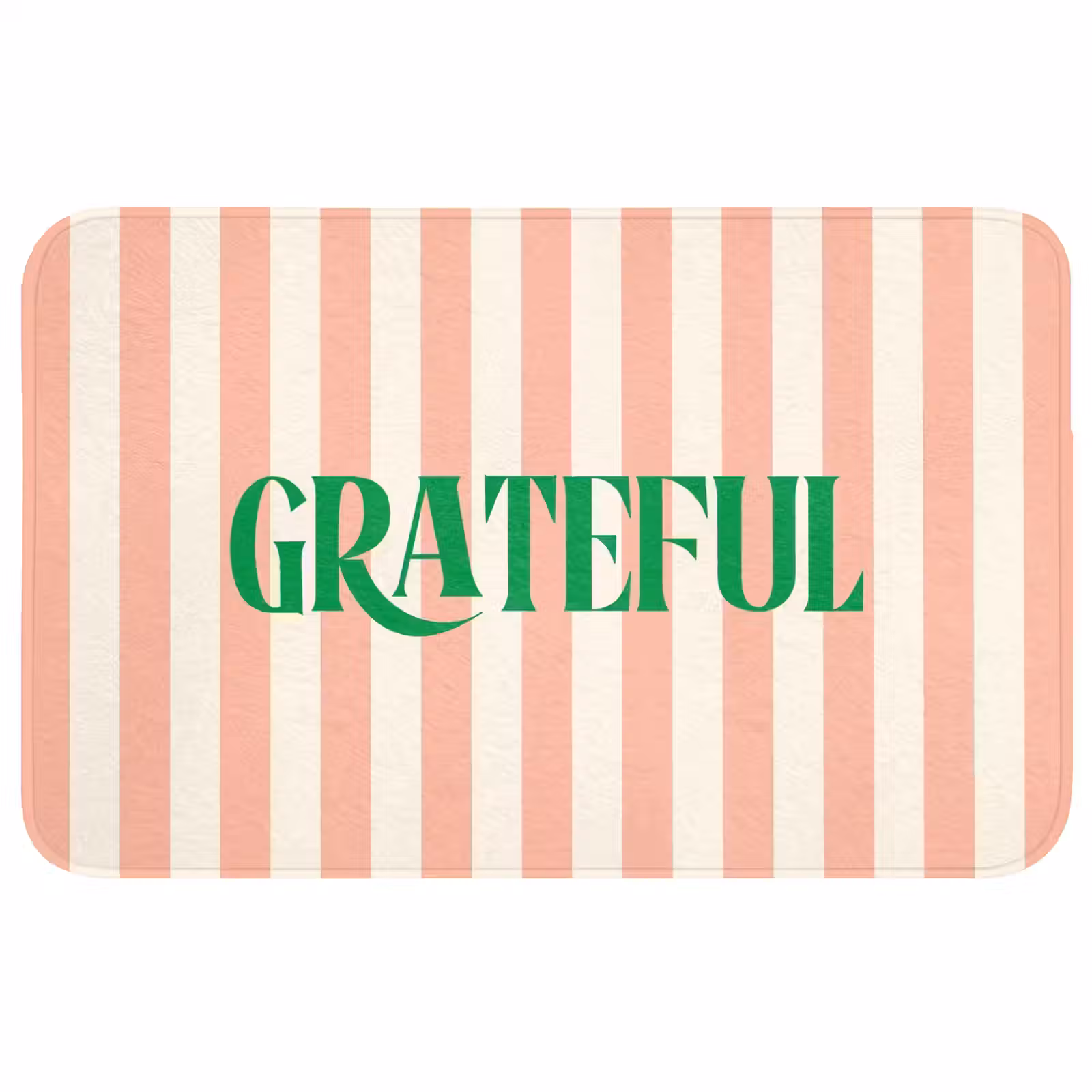 Wc Mat - Zachtroze - Groen - Strepen - Grateful — 1
