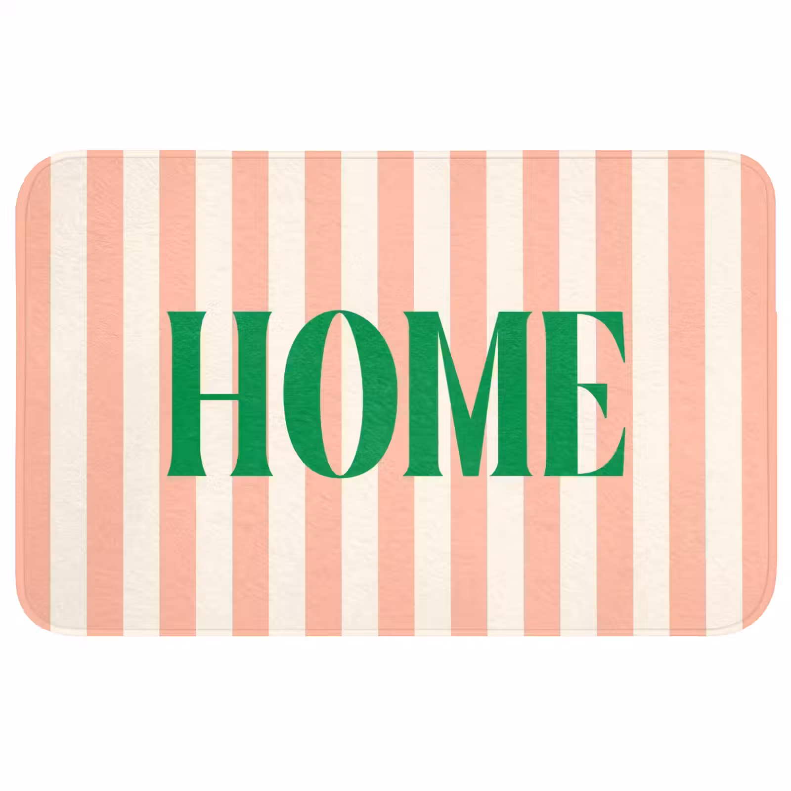 Wc Mat - Zachtroze - Groen - Strepen - Home — 1