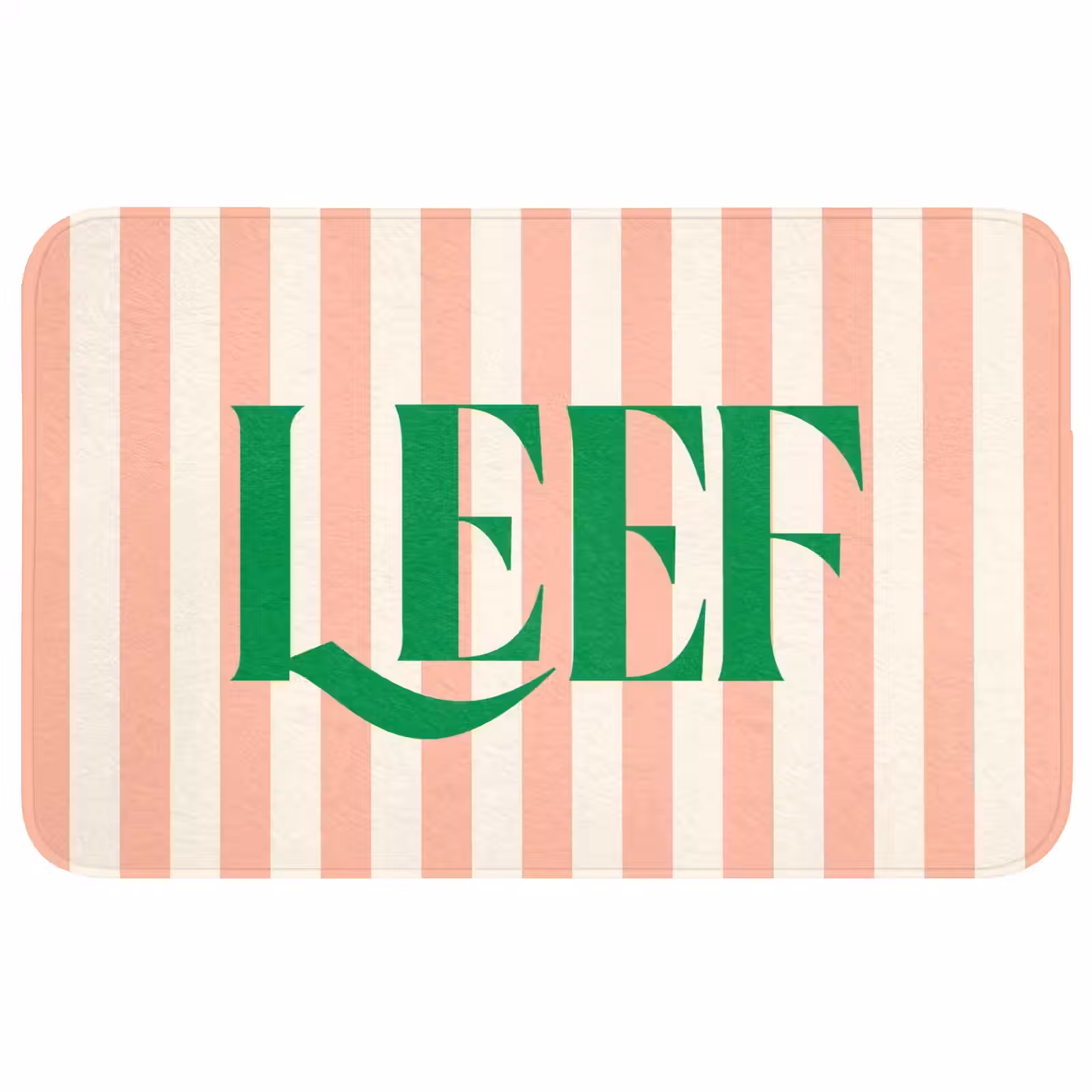 Wc Mat - Zachtroze - Groen - Strepen - Leef — 1