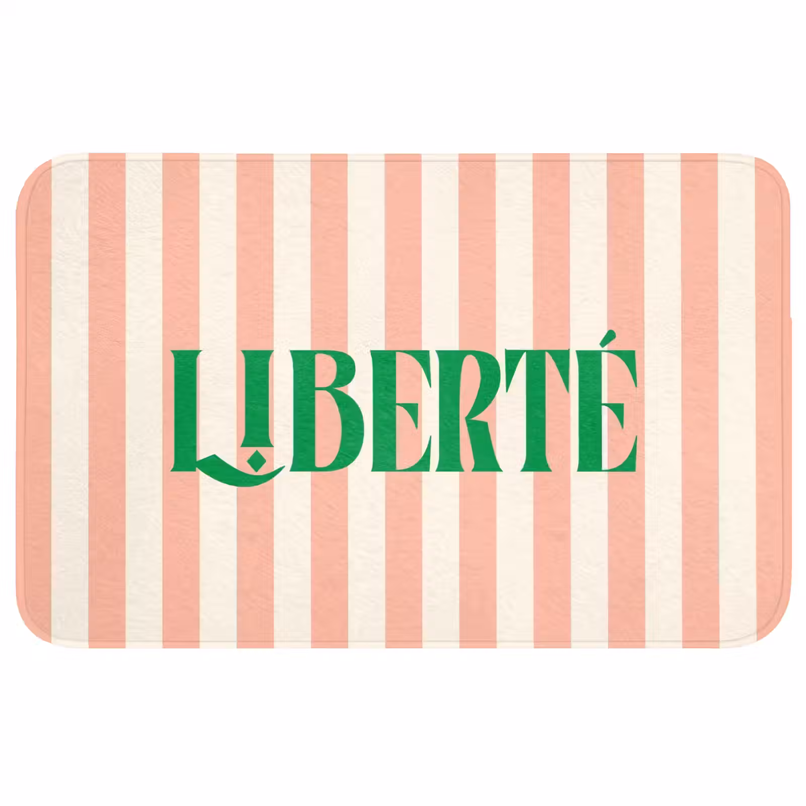 Wc Mat - Zachtroze - Groen - Strepen - Liberté — 1