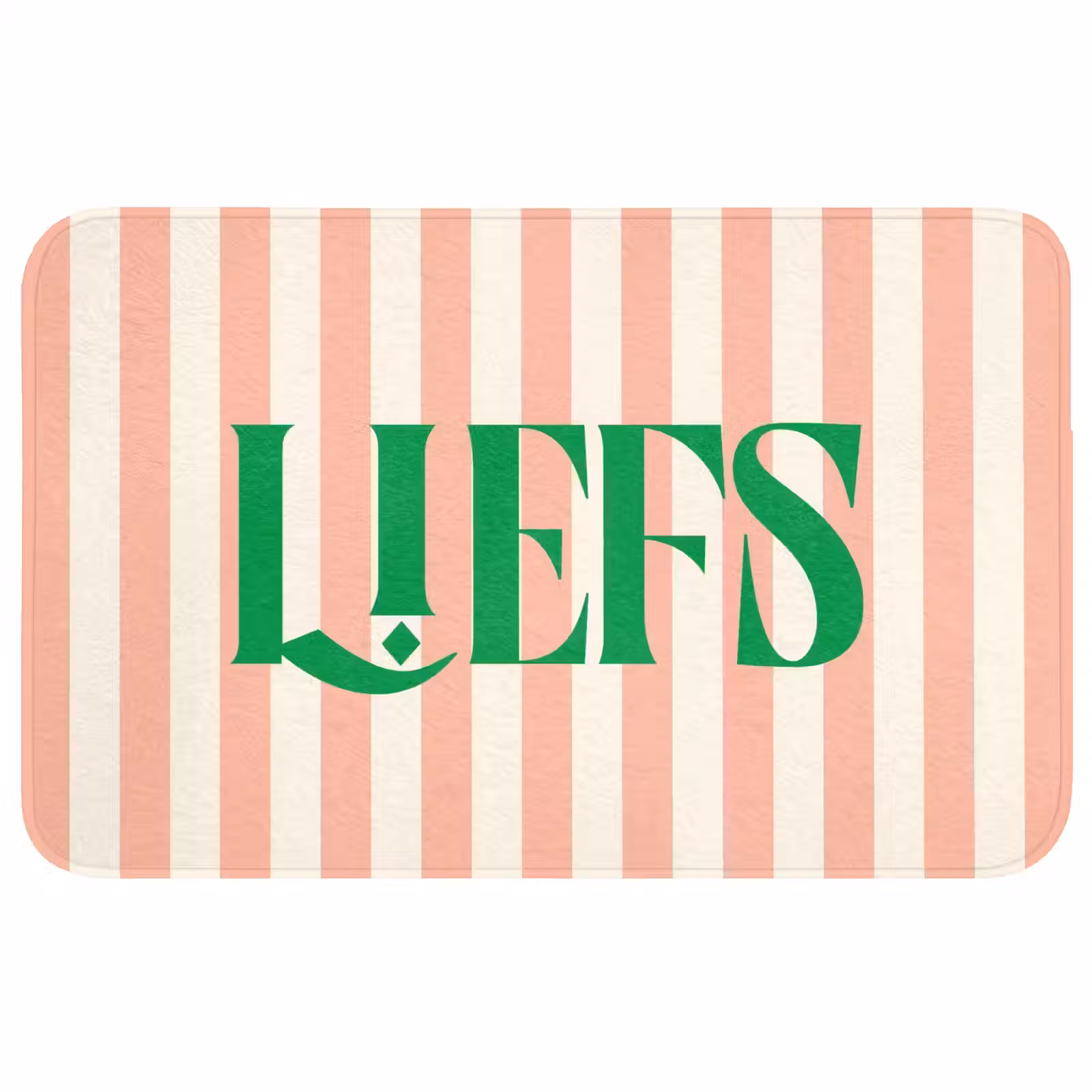 Wc Mat - Zachtroze - Groen - Strepen - Liefs — 1