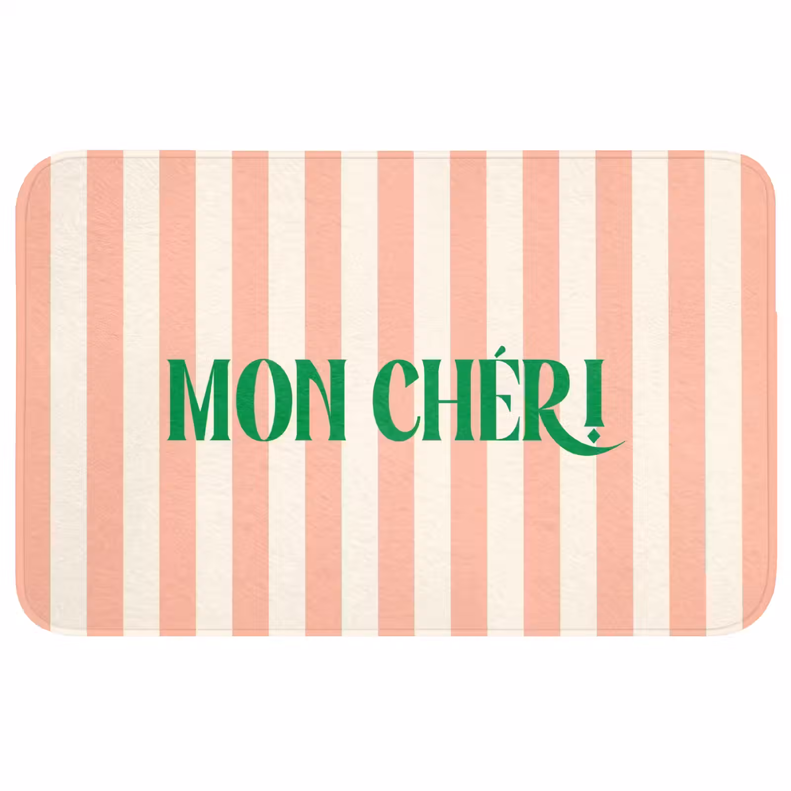 Wc Mat - Zachtroze - Groen - Strepen - Mon Chéri — 1