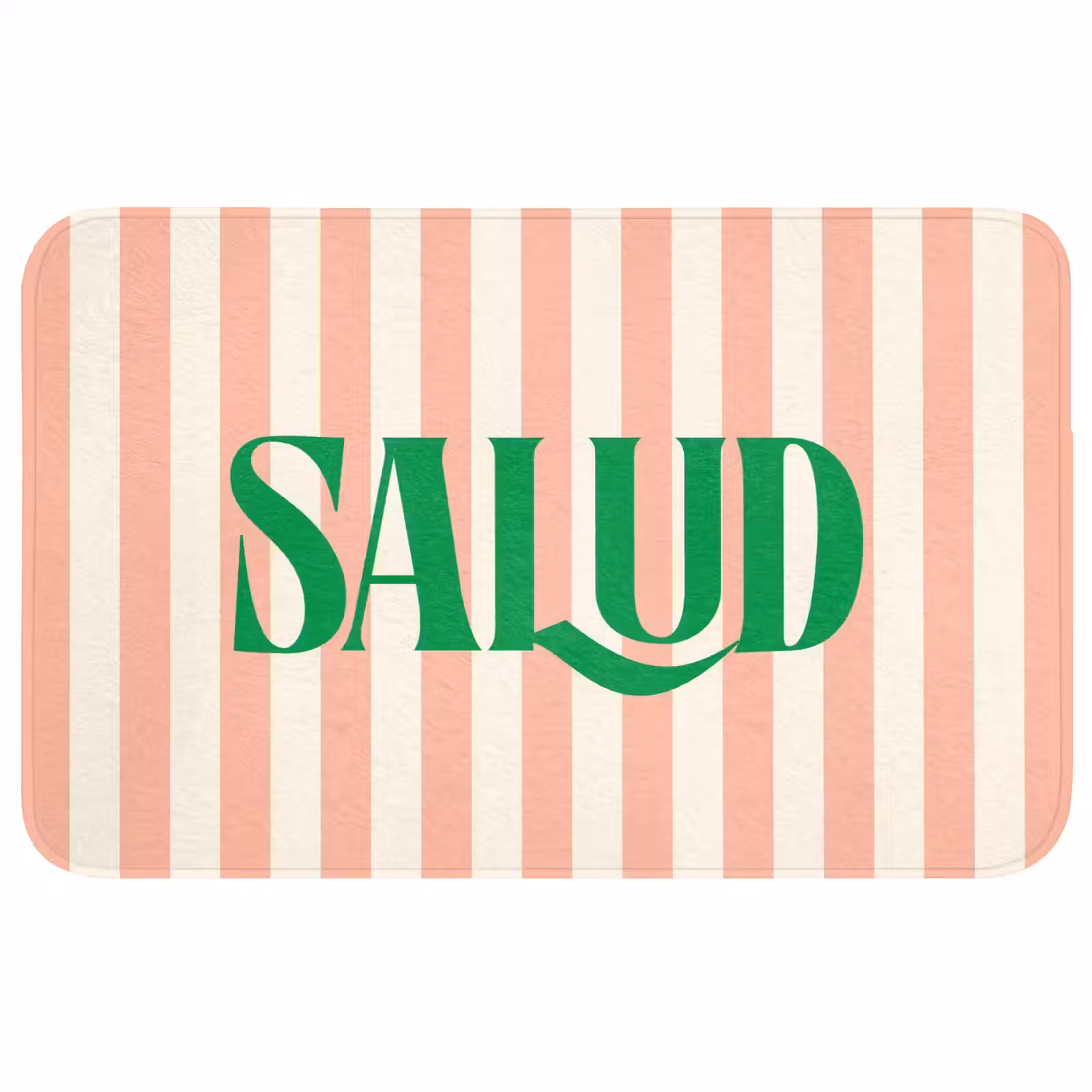 Wc Mat - Zachtroze - Groen - Strepen - Salud — 1