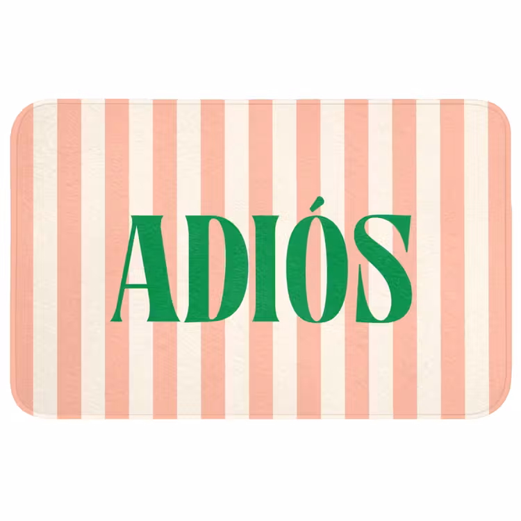Wc Mat - Zachtroze - Groen - Strepen - Adiós — 1