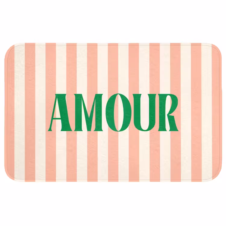Wc Mat - Zachtroze - Groen - Strepen - Amour — 1