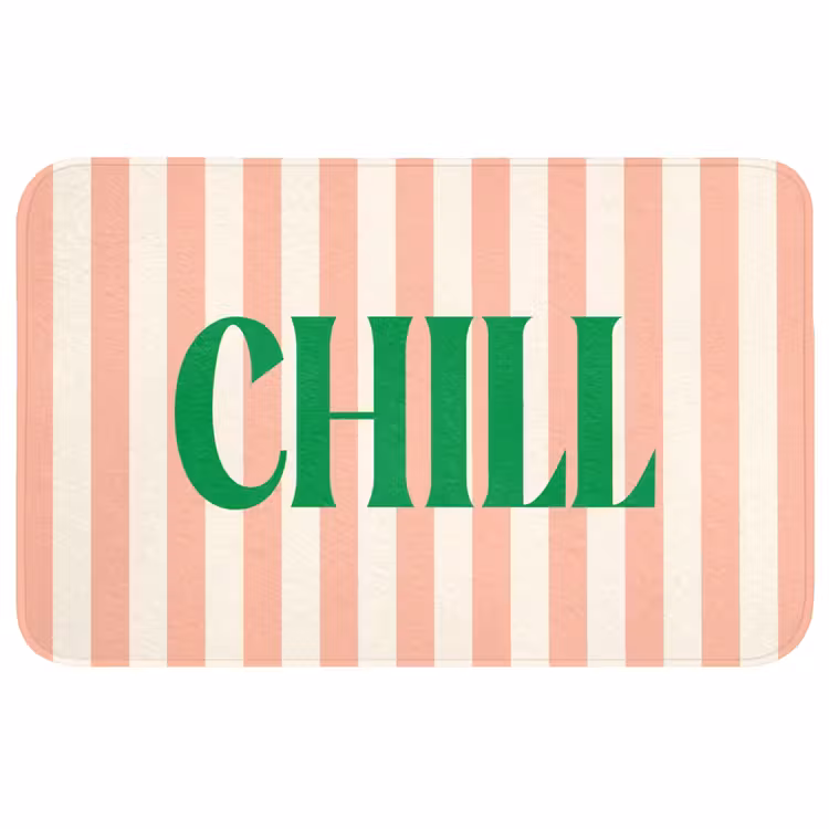Wc Mat - Zachtroze - Groen - Strepen - Chill — 1