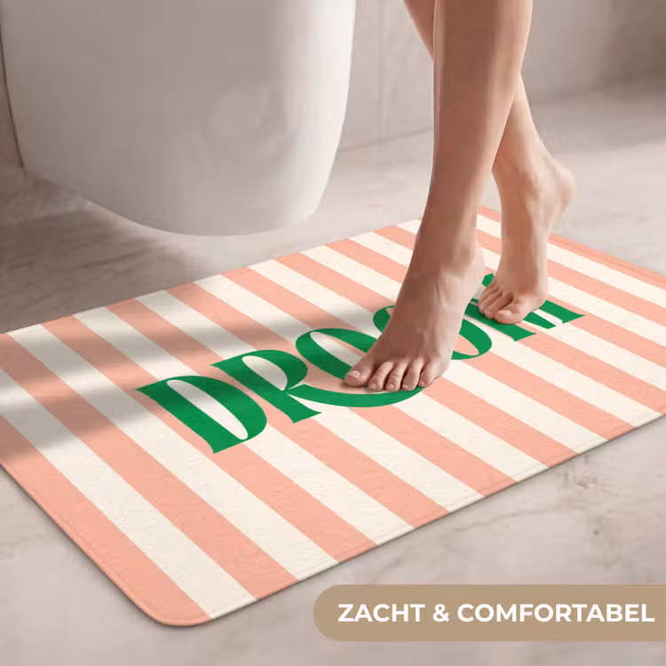 Wc Mat - Zachtroze - Groen - Strepen - Droom — 7