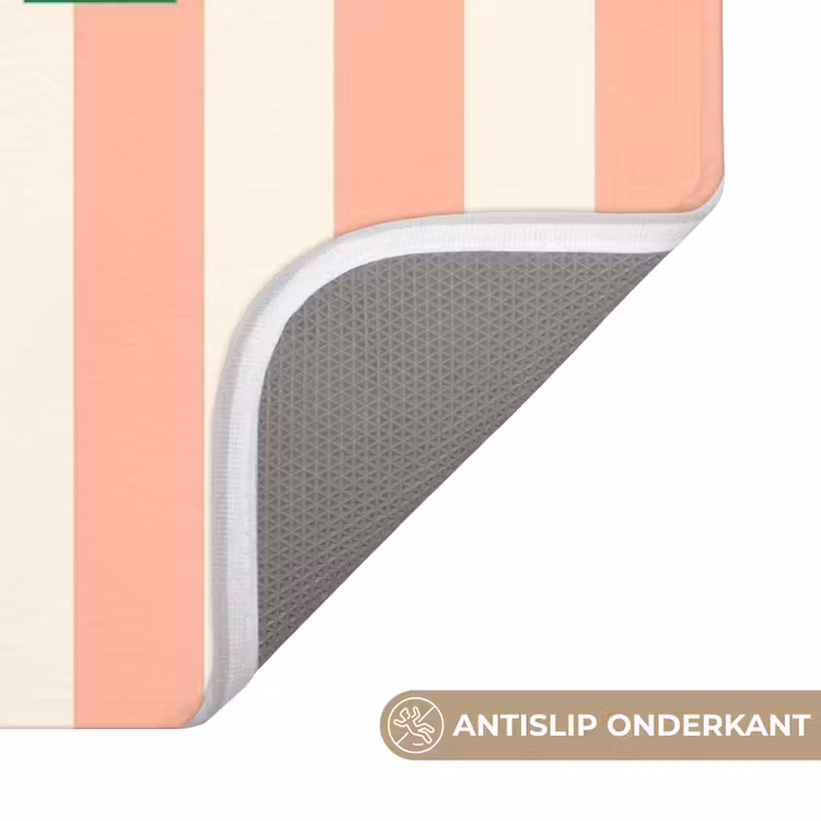 Wc Mat - Zachtroze - Groen - Strepen - Grateful — 3