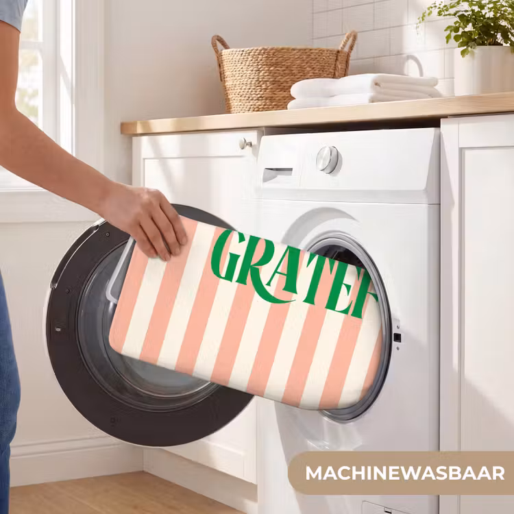 Wc Mat - Zachtroze - Groen - Strepen - Grateful — 5