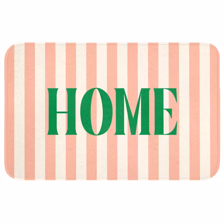 Wc Mat - Zachtroze - Groen - Strepen - Home — 1