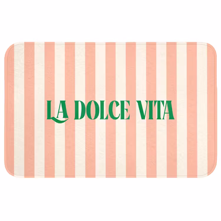 Wc Mat - Zachtroze - Groen - Strepen - La Dolce Vita — 1