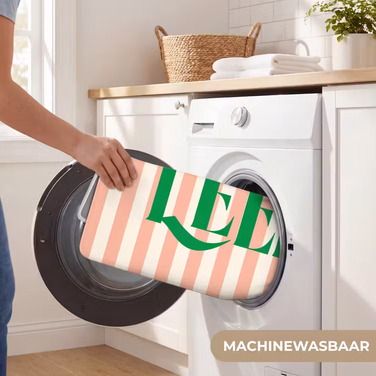 Wc Mat - Zachtroze - Groen - Strepen - Leef — 5