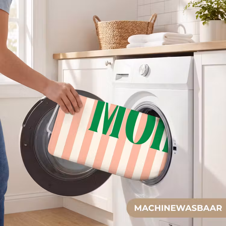 Wc Mat - Zachtroze - Groen - Strepen - Moin — 5