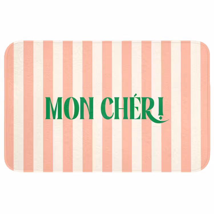 Wc Mat - Zachtroze - Groen - Strepen - Mon Chéri — 1