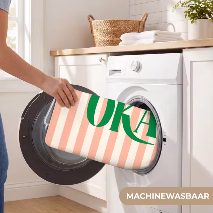 Wc Mat - Zachtroze - Groen - Strepen - Okay — 5