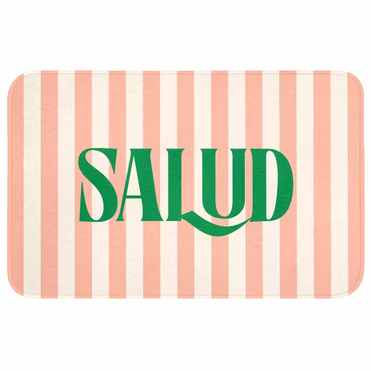 Wc Mat - Zachtroze - Groen - Strepen - Salud — 1
