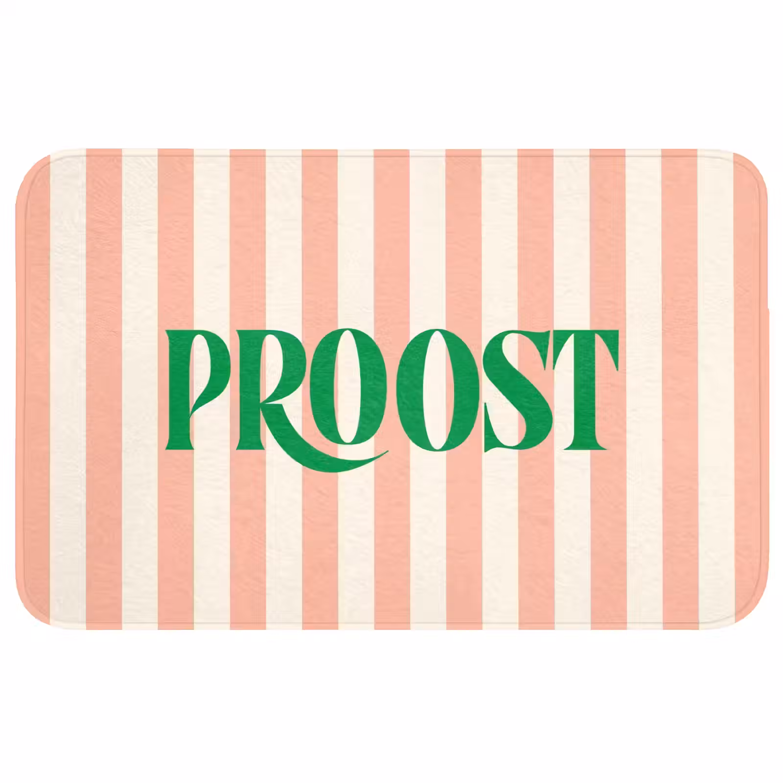Wc Mat - Zachtroze - Groen - Strepen - Proost — 1