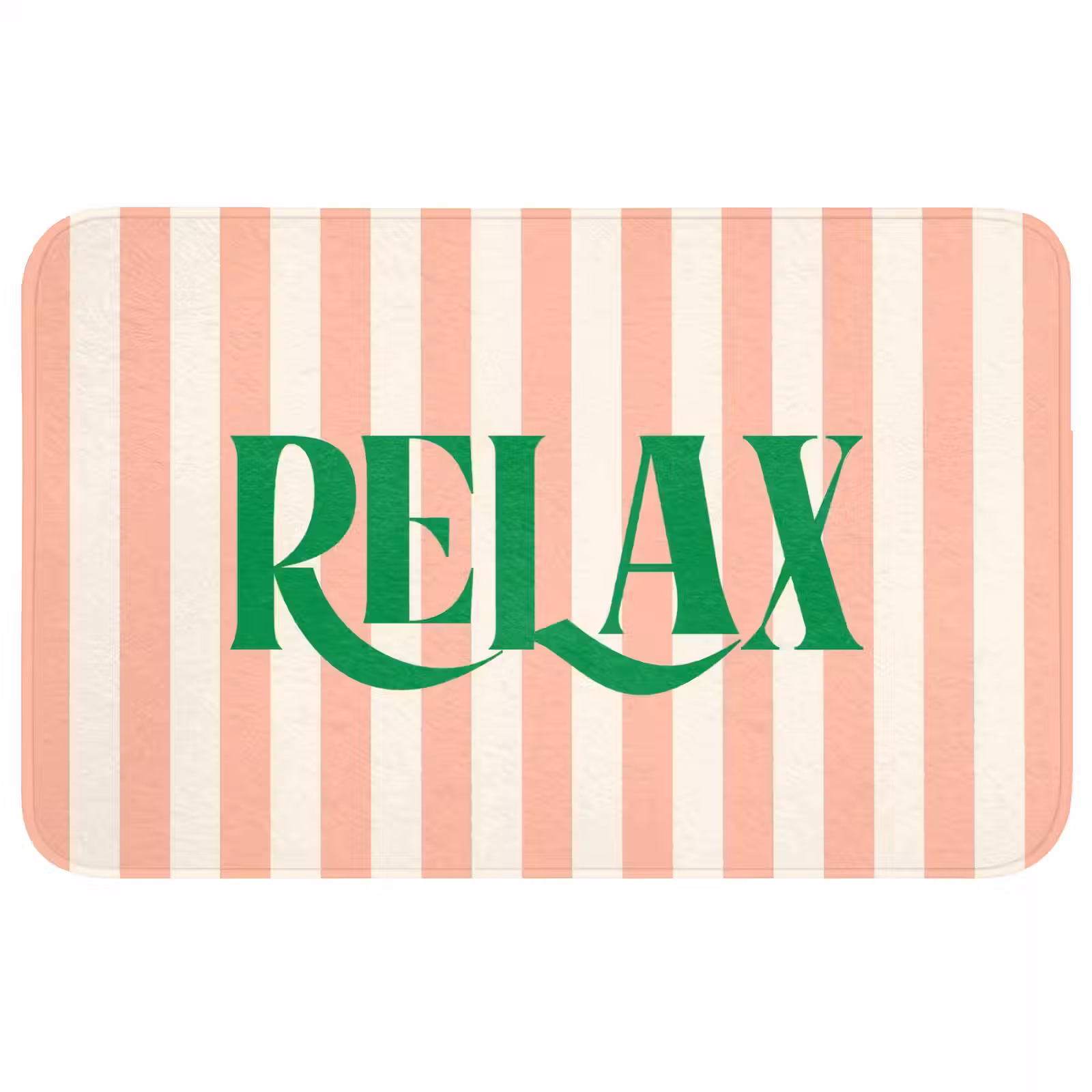 Wc Mat - Zachtroze - Groen - Strepen - Relax — 1