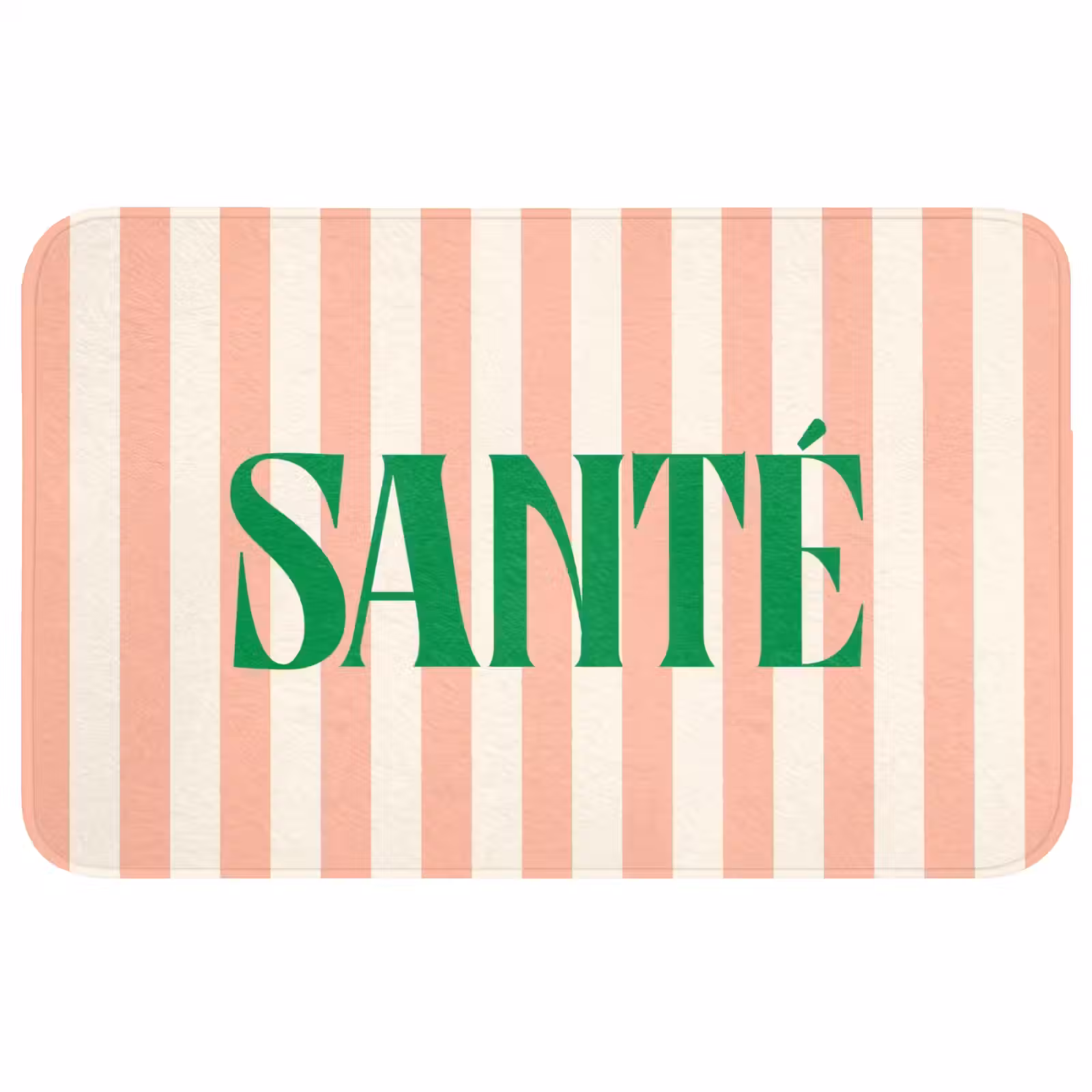 Wc Mat - Zachtroze - Groen - Strepen - Santé — 1