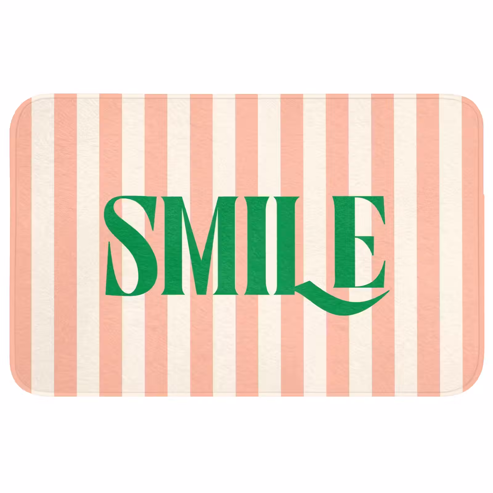 Wc Mat - Zachtroze - Groen - Strepen - Smile — 1