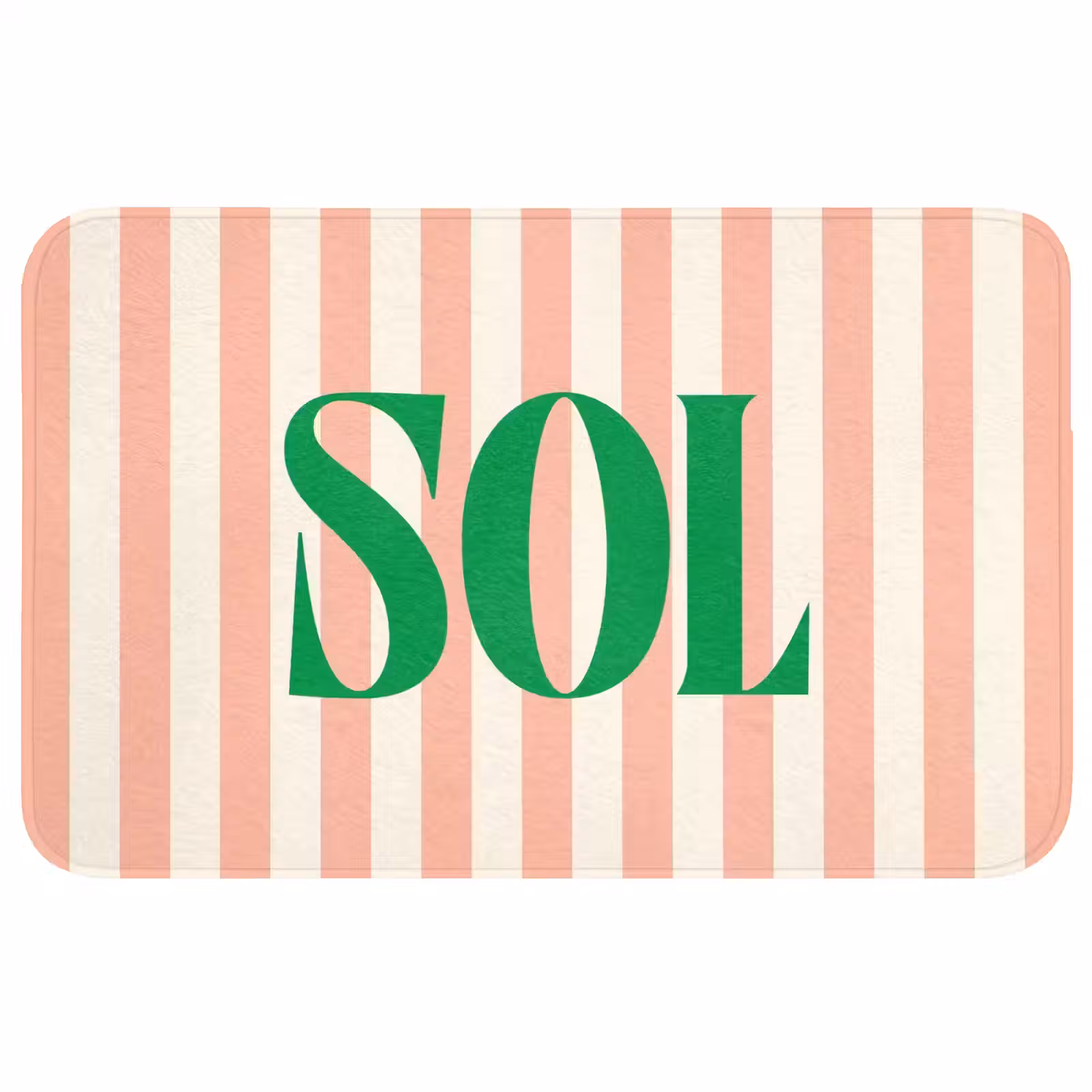 Wc Mat - Zachtroze - Groen - Strepen - Sol — 1