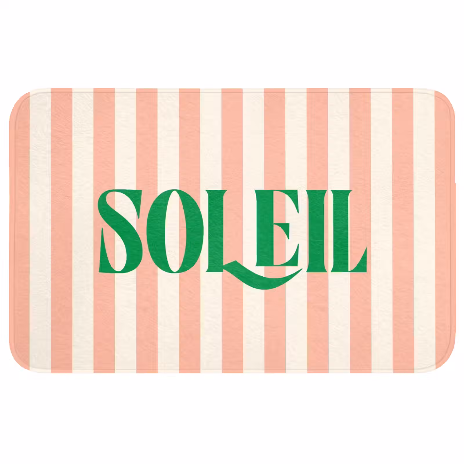 Wc Mat - Zachtroze - Groen - Strepen - Soleil — 1