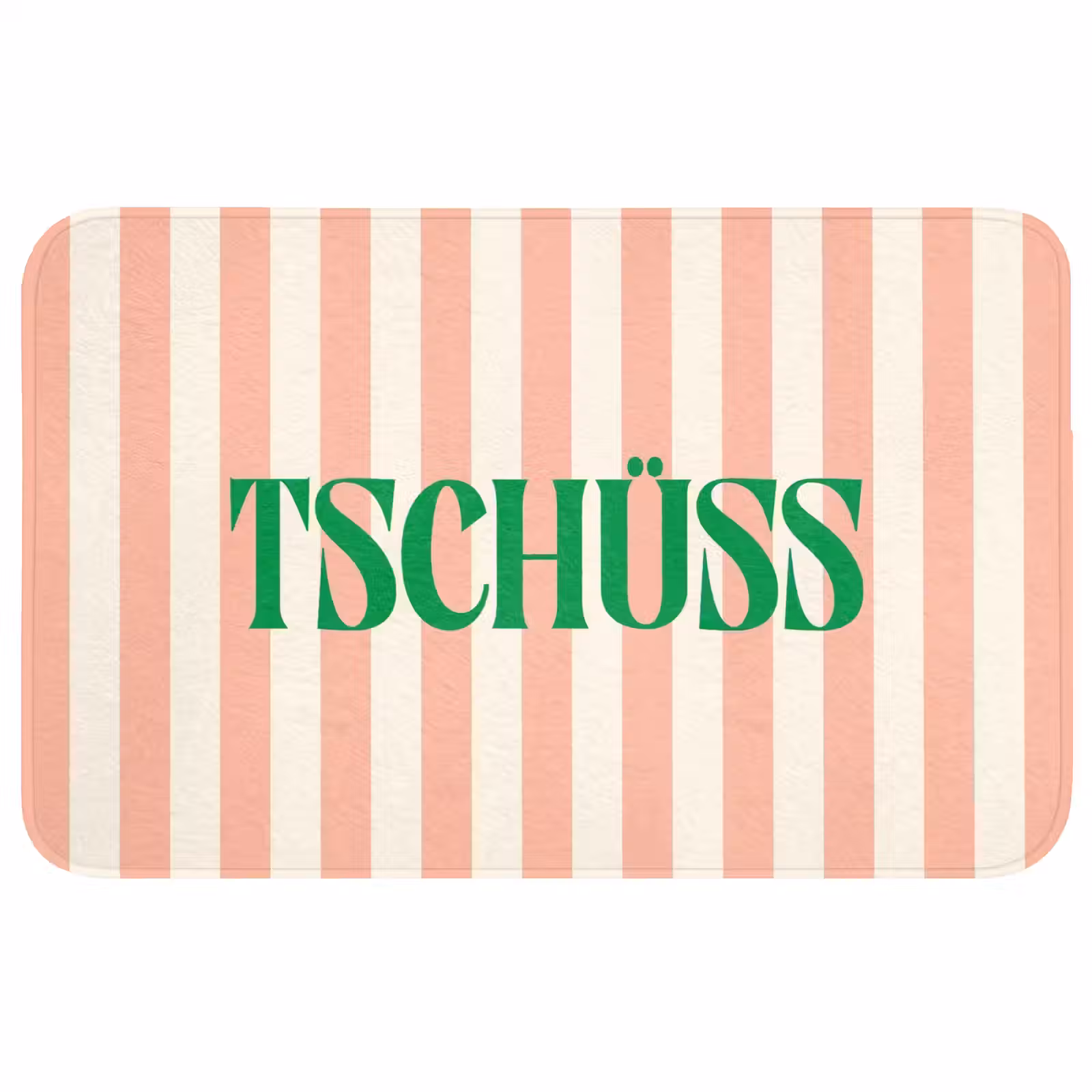 Wc Mat - Zachtroze - Groen - Strepen - Tschüss — 1