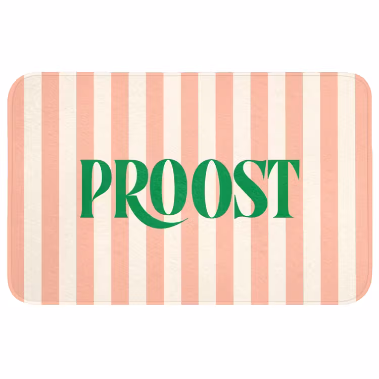 Wc Mat - Zachtroze - Groen - Strepen - Proost — 1