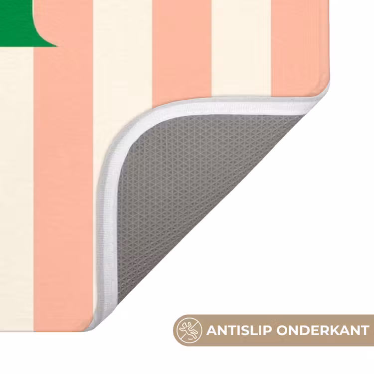 Wc Mat - Zachtroze - Groen - Strepen - Prost — 3