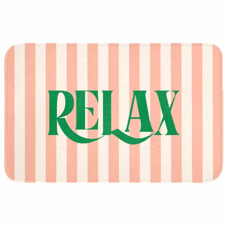 Wc Mat - Zachtroze - Groen - Strepen - Relax — 1