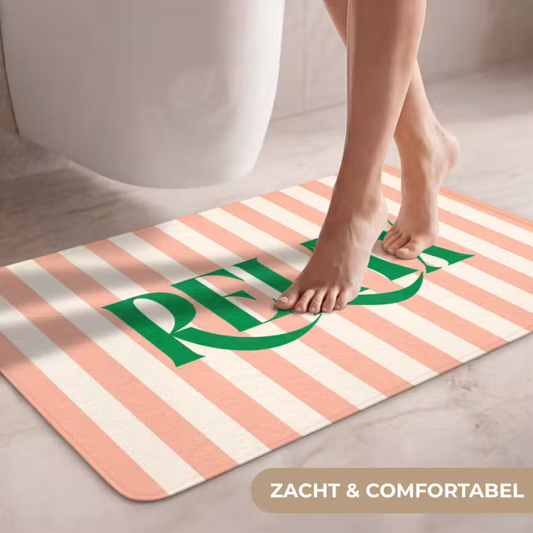 Wc Mat - Zachtroze - Groen - Strepen - Relax — 7