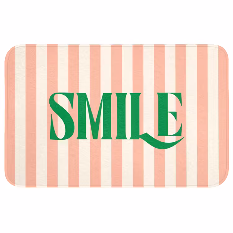 Wc Mat - Zachtroze - Groen - Strepen - Smile — 1
