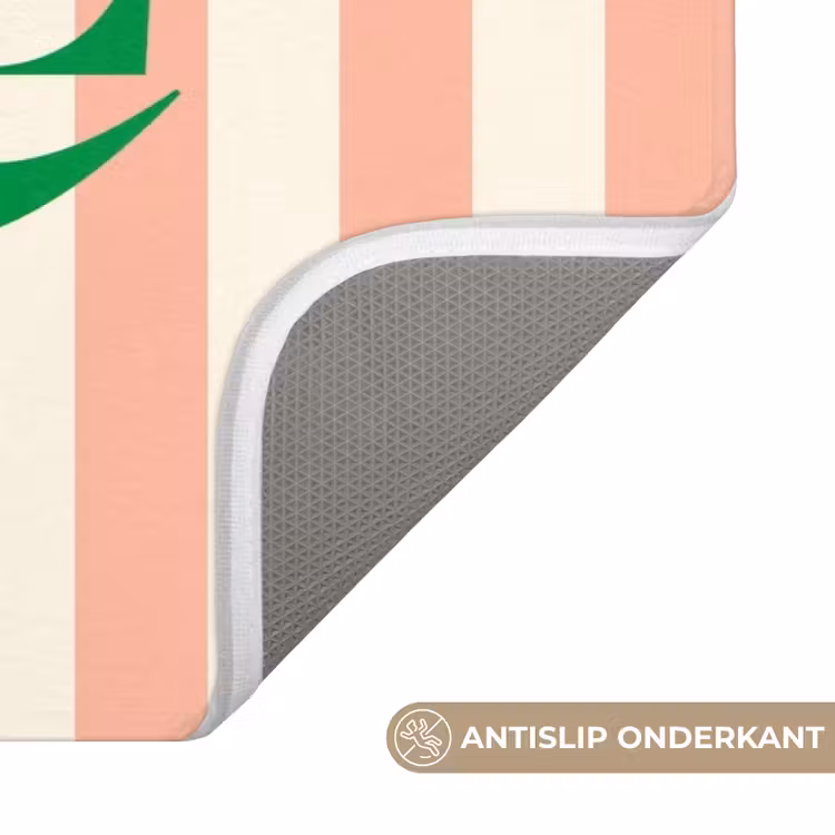 Wc Mat - Zachtroze - Groen - Strepen - Smile — 3