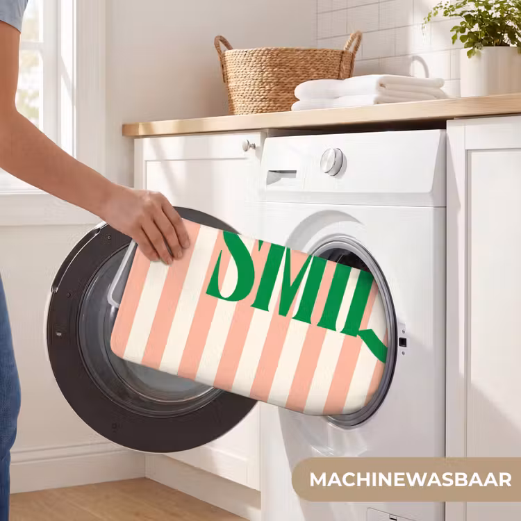 Wc Mat - Zachtroze - Groen - Strepen - Smile — 5