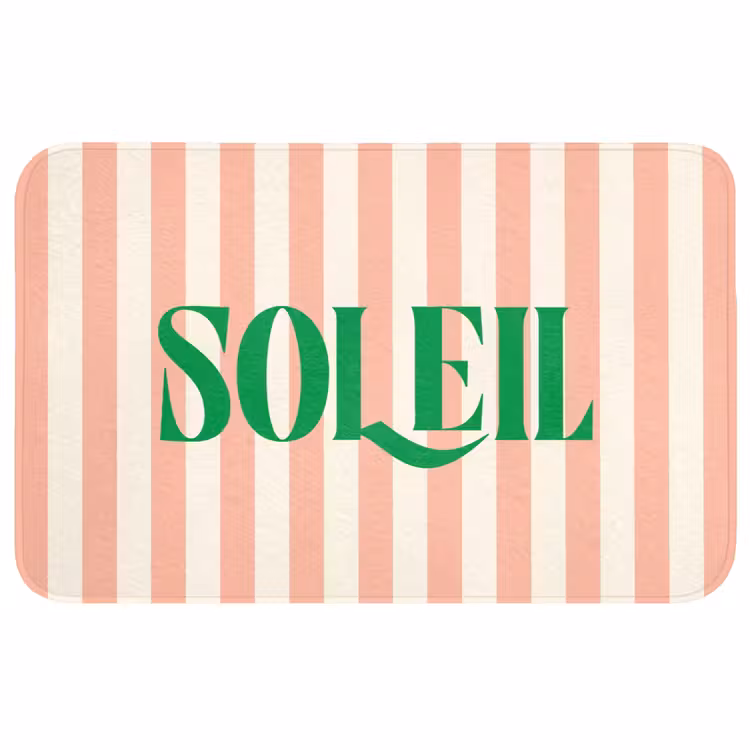 Wc Mat - Zachtroze - Groen - Strepen - Soleil — 1